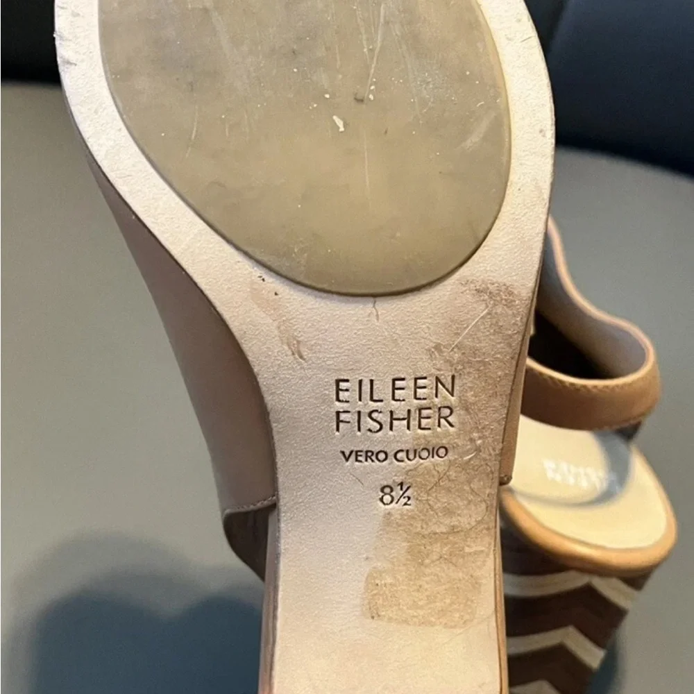 Eileen Fisher Tan Block Heel Slingbacks 8.5 B - Picture 6 of 6